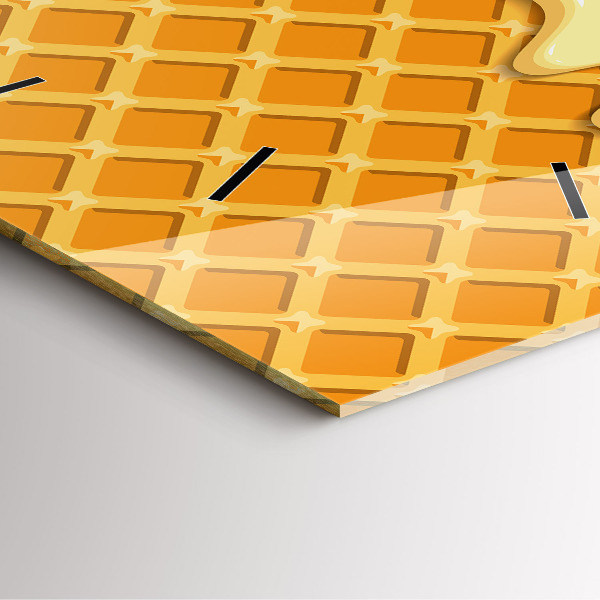 Zegar ścienny kwadratowy Wafelek i lody