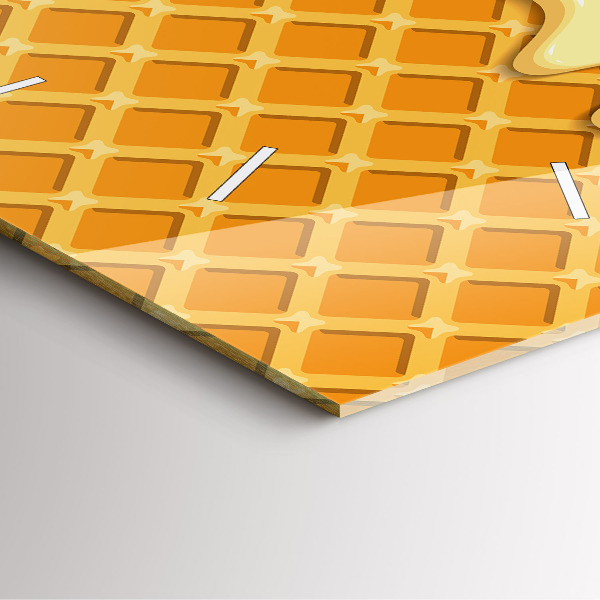 Zegar ścienny kwadratowy Wafelek i lody