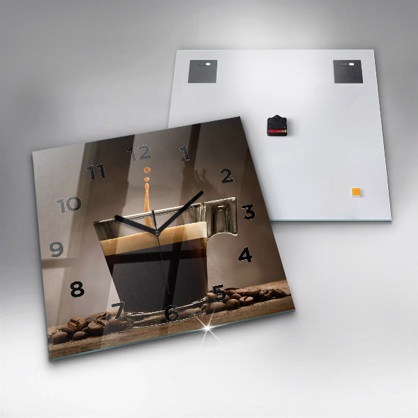 Zegar ścienny kwadratowy Kubek kawy