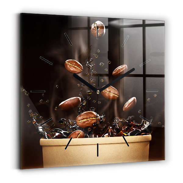 Zegar ścienny kwadratowy Gorąca kawa