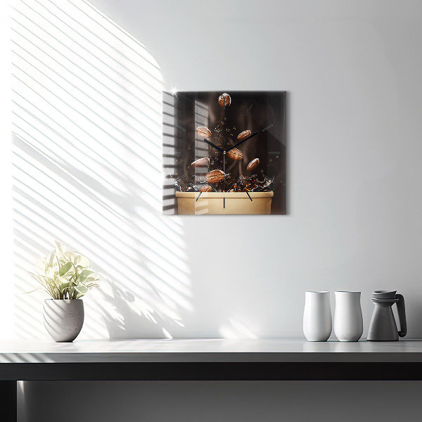 Zegar ścienny kwadratowy Gorąca kawa