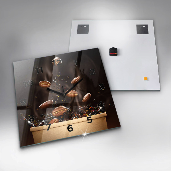 Zegar ścienny kwadratowy Gorąca kawa