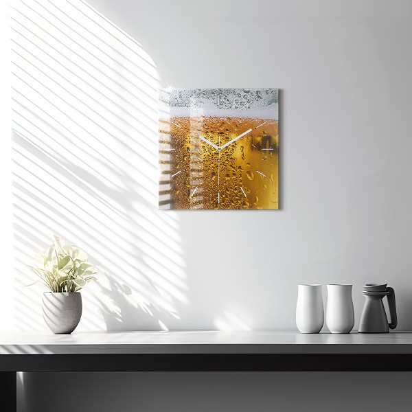 Zegar ścienny kwadratowy Kufel piwa