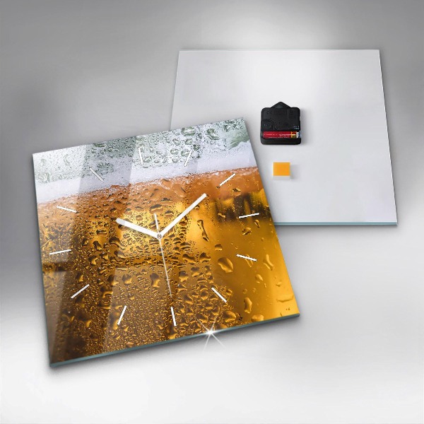 Zegar ścienny kwadratowy Kufel piwa