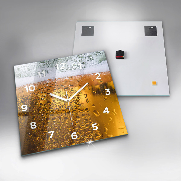 Zegar ścienny kwadratowy Kufel piwa