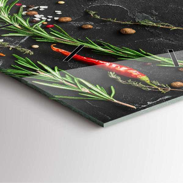 Zegar ścienny kwadratowy Przyprawy na blacie