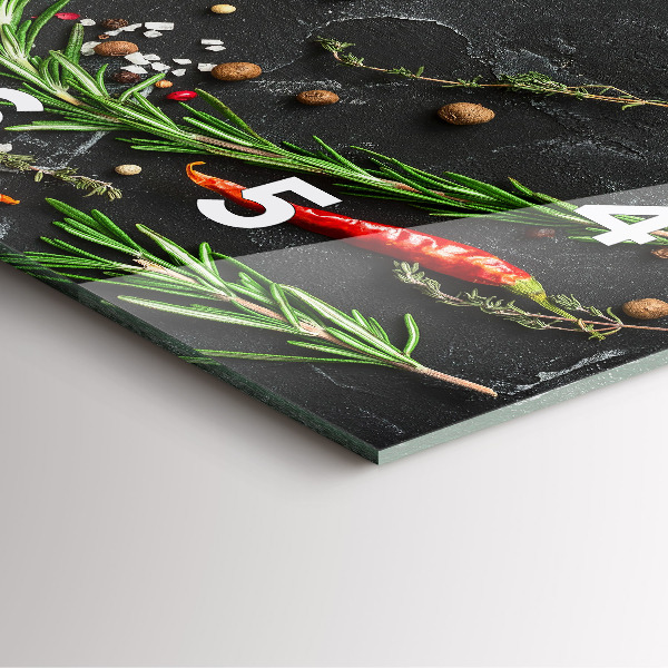 Zegar ścienny kwadratowy Przyprawy na blacie