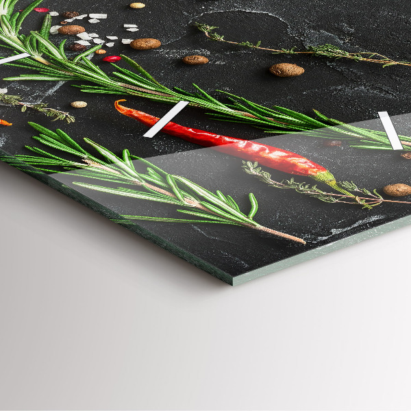 Zegar ścienny kwadratowy Przyprawy na blacie