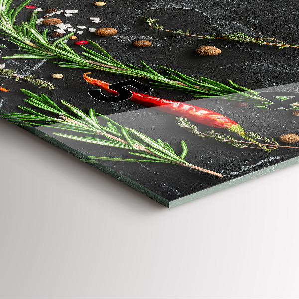 Zegar ścienny kwadratowy Przyprawy na blacie