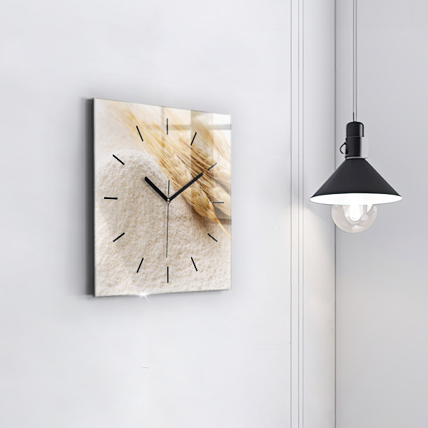 Zegar ścienny kwadratowy Mąka i kłosy zboża