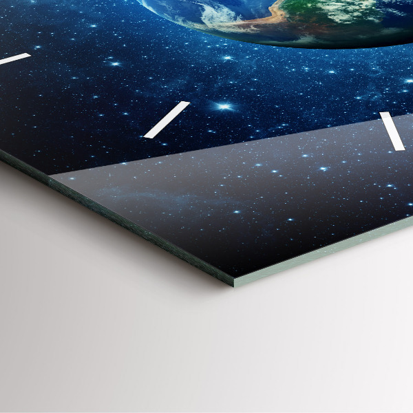 Zegar na ścianę kwadratowy Ziemia i galaktyka – NASA