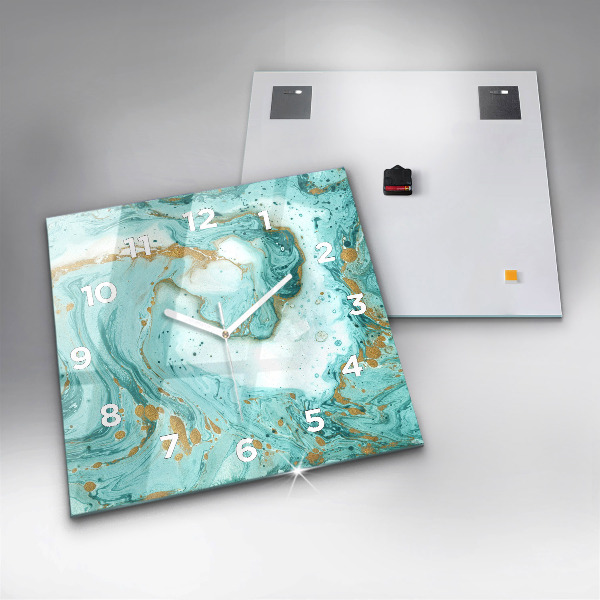 Zegar na ścianę kwadratowy Tekstura marmuru