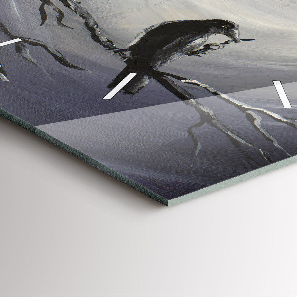 Zegar na ścianę kwadratowy Kruk w świetle księżyca