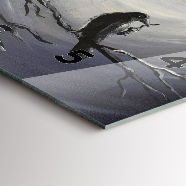 Zegar na ścianę kwadratowy Kruk w świetle księżyca