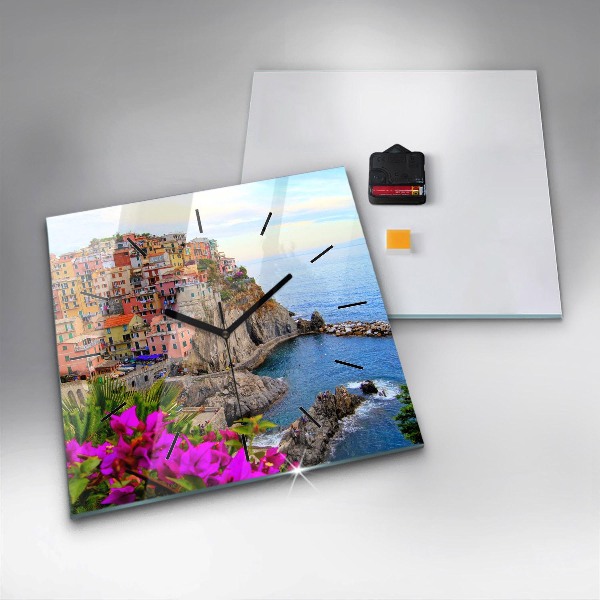 Kwadratowy zegar Wybrzeże Cinque Terre
