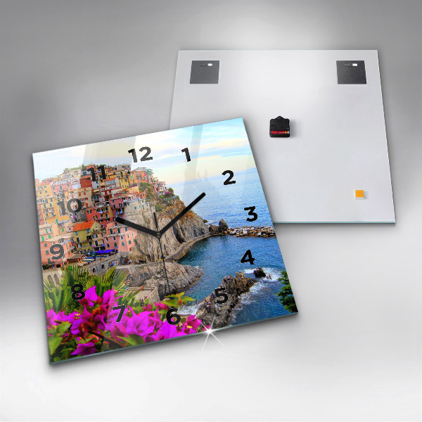 Kwadratowy zegar Wybrzeże Cinque Terre