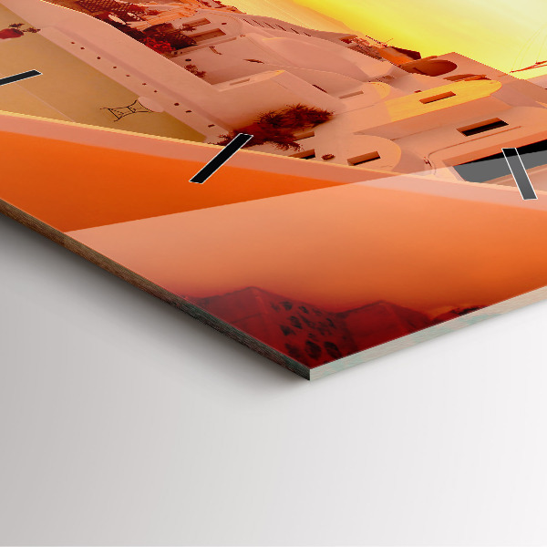 Kwadratowy zegar Stary wiatrak w Santorini