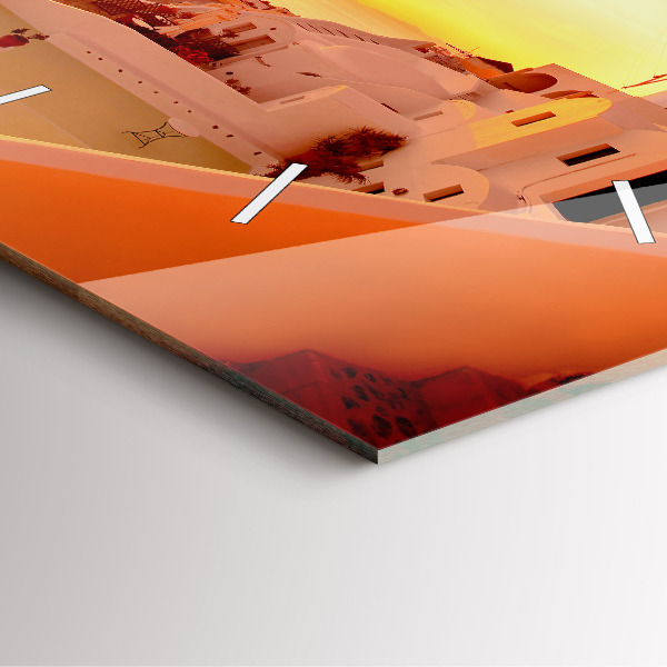 Kwadratowy zegar Stary wiatrak w Santorini