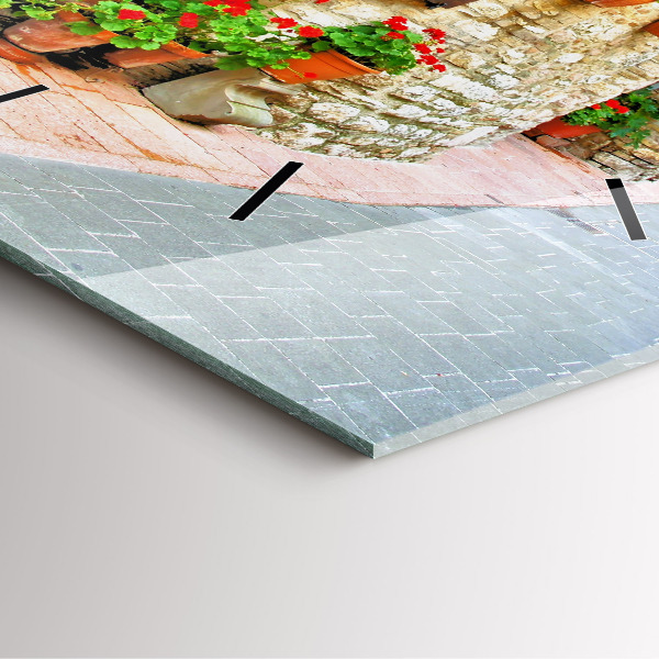 Kwadratowy zegar Malownicza uliczka