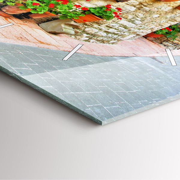 Kwadratowy zegar Malownicza uliczka