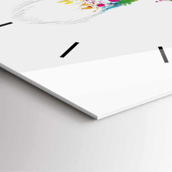 Kwadratowy zegar Kolorowa głowa jelenia