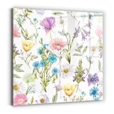 Kwadratowy zegar Kompozycja Kwiatów