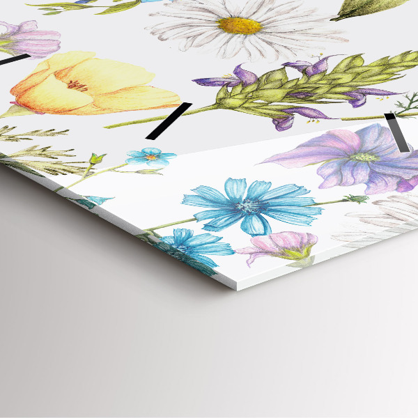 Kwadratowy zegar Kompozycja Kwiatów