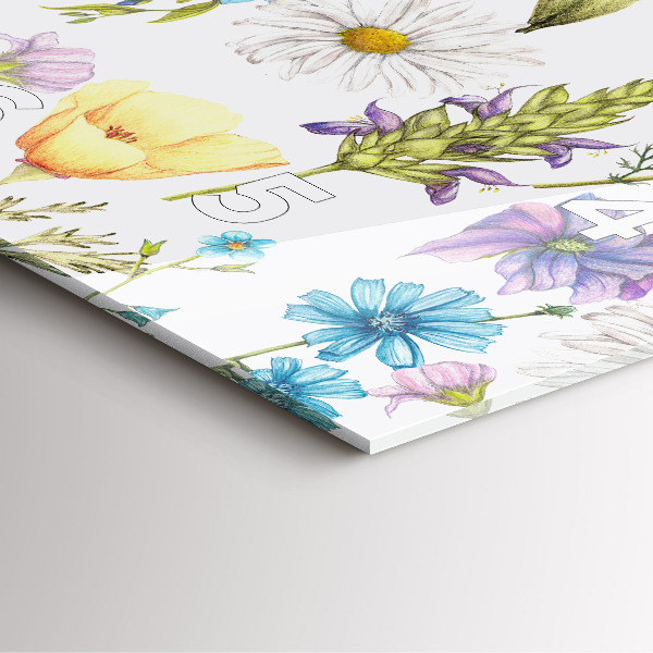 Kwadratowy zegar Kompozycja Kwiatów