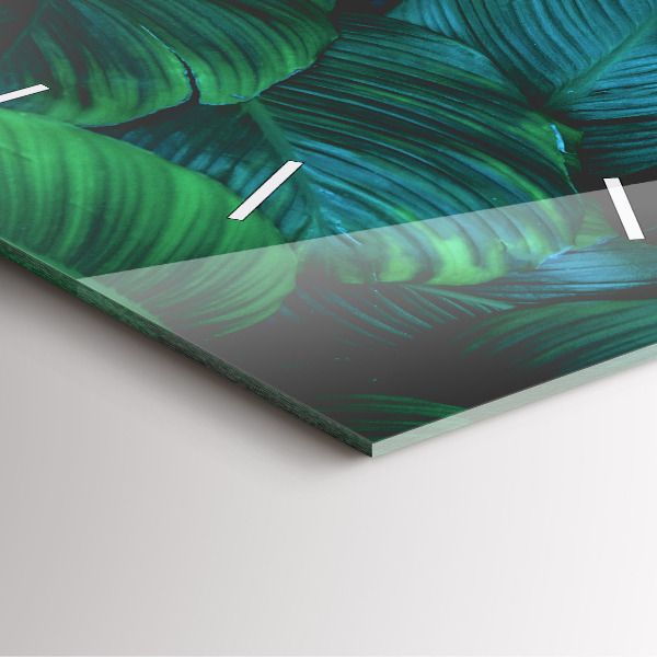 Zegar na ścianę kwadratowy Przyroda liście