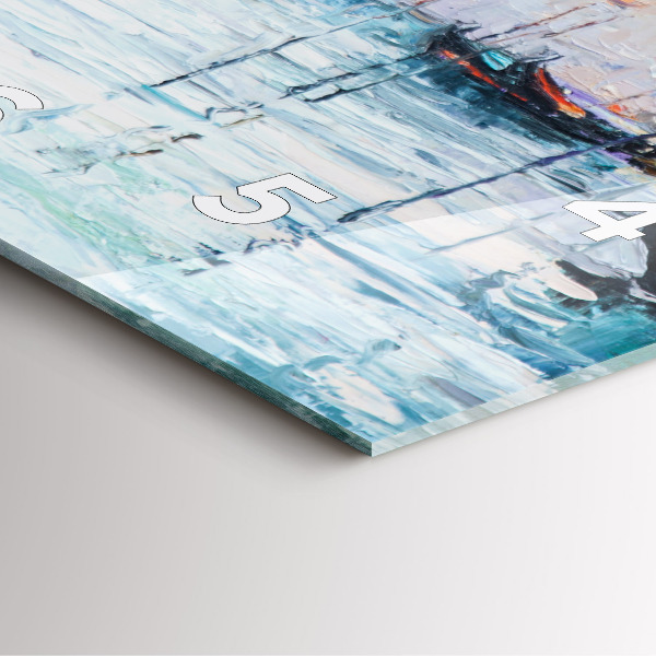 Kwadratowy zegar Obraz olejny jacht morze