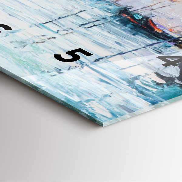 Kwadratowy zegar Obraz olejny jacht morze