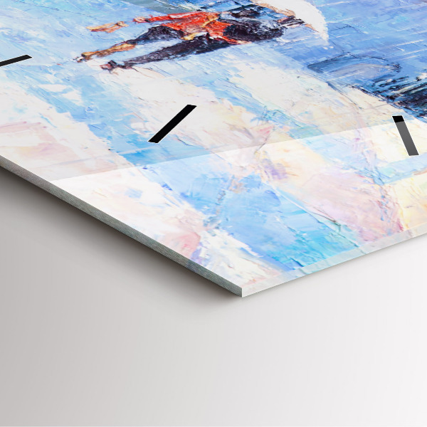 Kwadratowy zegar Olejna sztuka