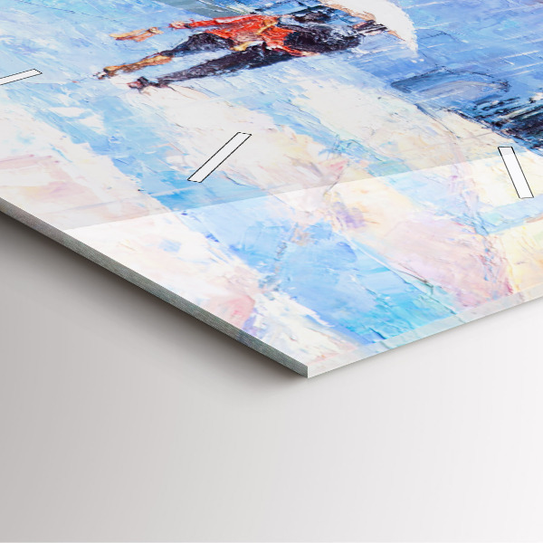 Kwadratowy zegar Olejna sztuka