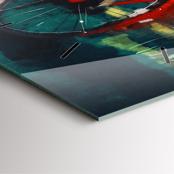 Zegar na ścianę kwadratowy Malowany rower