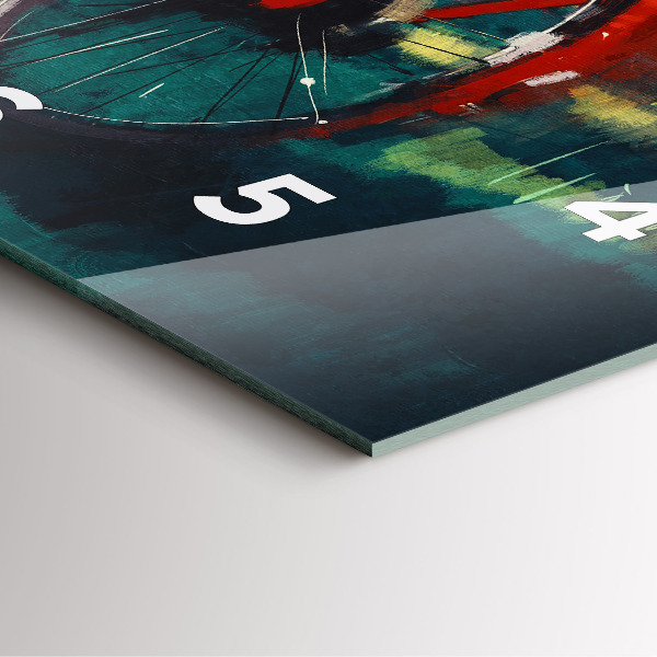 Zegar na ścianę kwadratowy Malowany rower