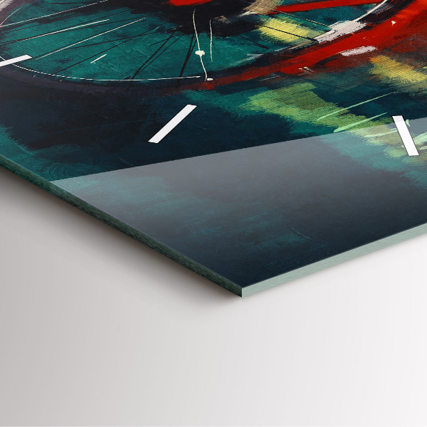 Zegar na ścianę kwadratowy Malowany rower