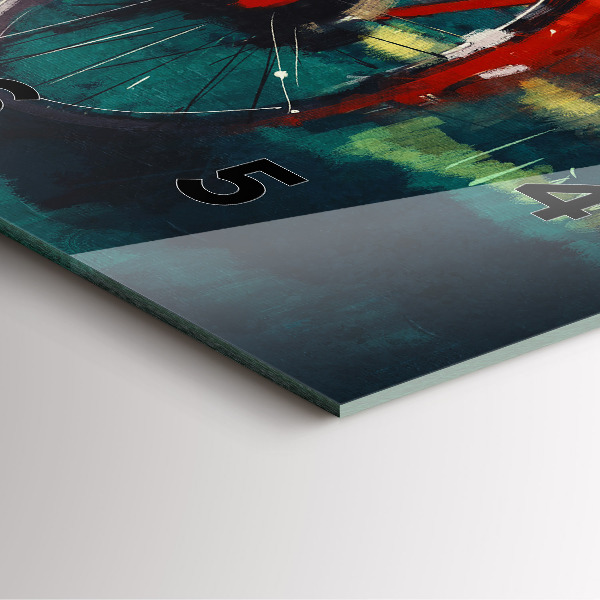 Zegar na ścianę kwadratowy Malowany rower