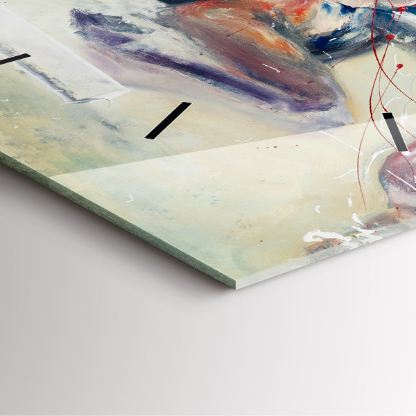 Zegar na ścianę kwadratowy Ilustracja galopujące konie