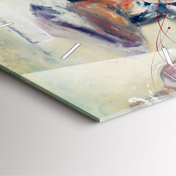 Zegar na ścianę kwadratowy Ilustracja galopujące konie