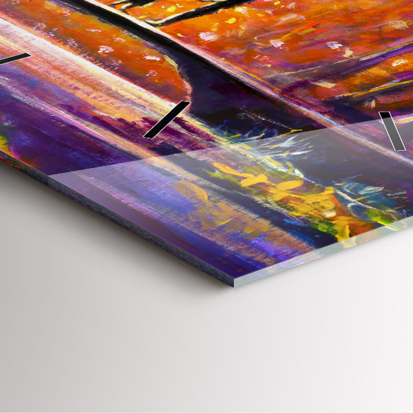 Zegar ścienny kwadratowy Para w lesie