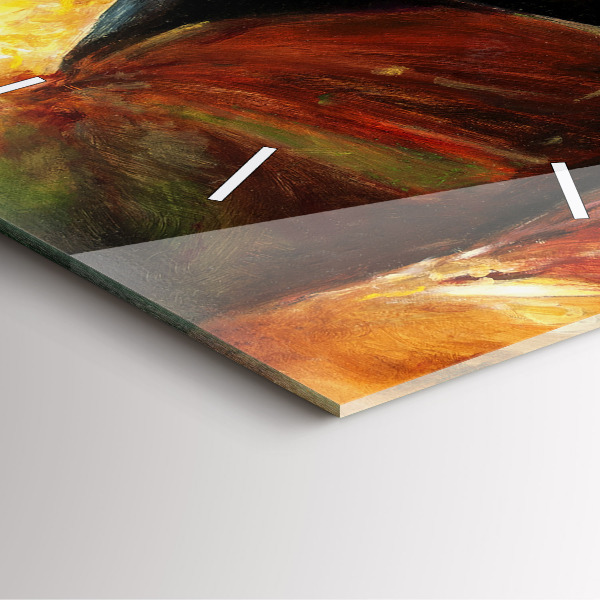 Zegar ścienny kwadratowy Malowane dwa konie