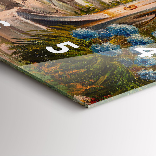 Kwadratowy zegar Kompozycja olejna w lesie