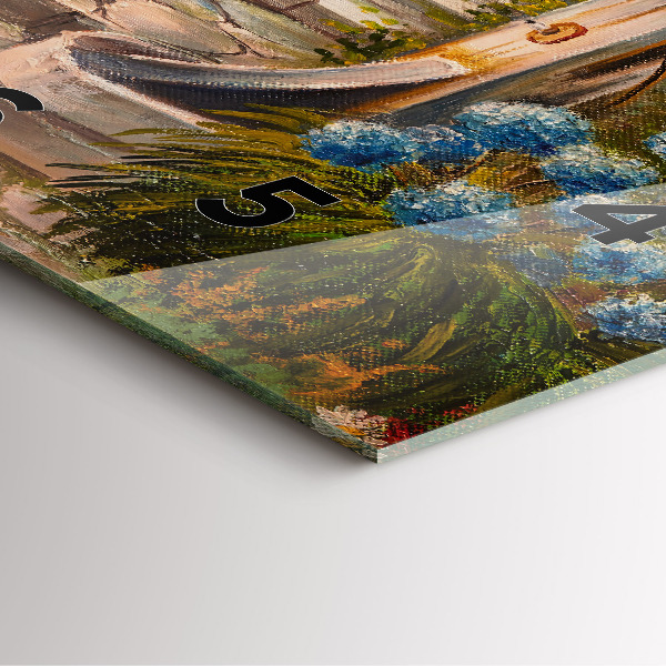 Kwadratowy zegar Kompozycja olejna w lesie