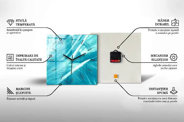 Kwadratowy zegar Łodzie rybackie w porcie