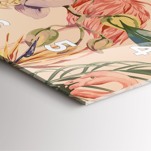 Zegar na ścianę kwadratowy Tropikalne liście palmowe