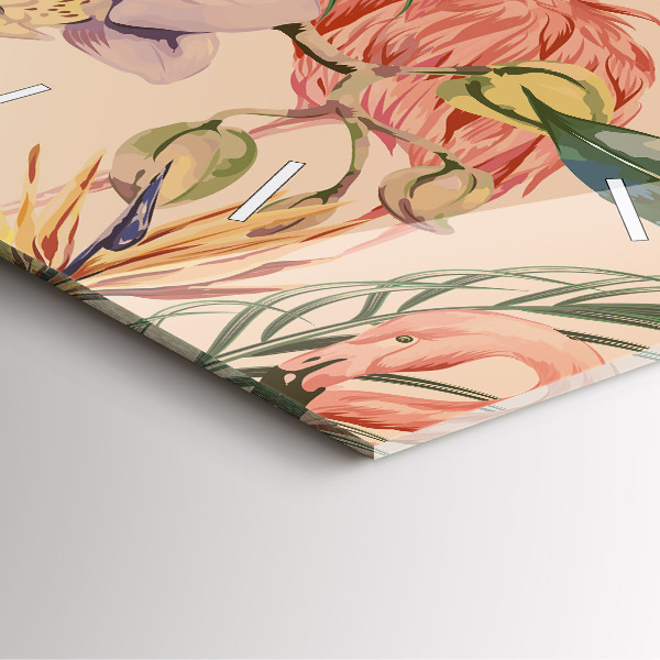 Zegar na ścianę kwadratowy Tropikalne liście palmowe