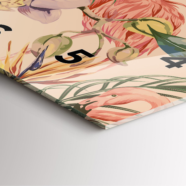 Zegar na ścianę kwadratowy Tropikalne liście palmowe