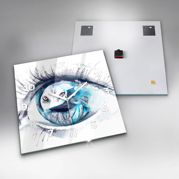 Kwadratowy zegar Ilustracja wilczy wzrok