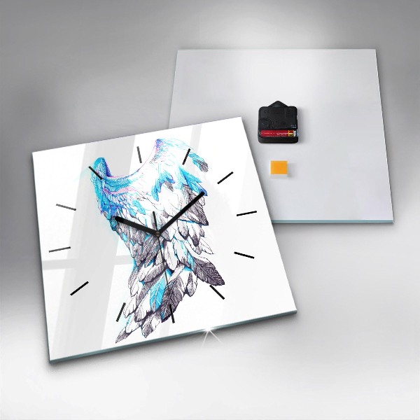 Kwadratowy zegar Imitacja ptasich skrzydeł