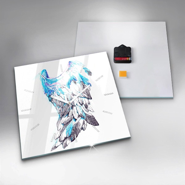 Kwadratowy zegar Imitacja ptasich skrzydeł